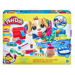 HASBRO Play-Doh Coffret, Le cabinet vétérinaire avec chien, mallette, avec 5 pots de pate à modeler