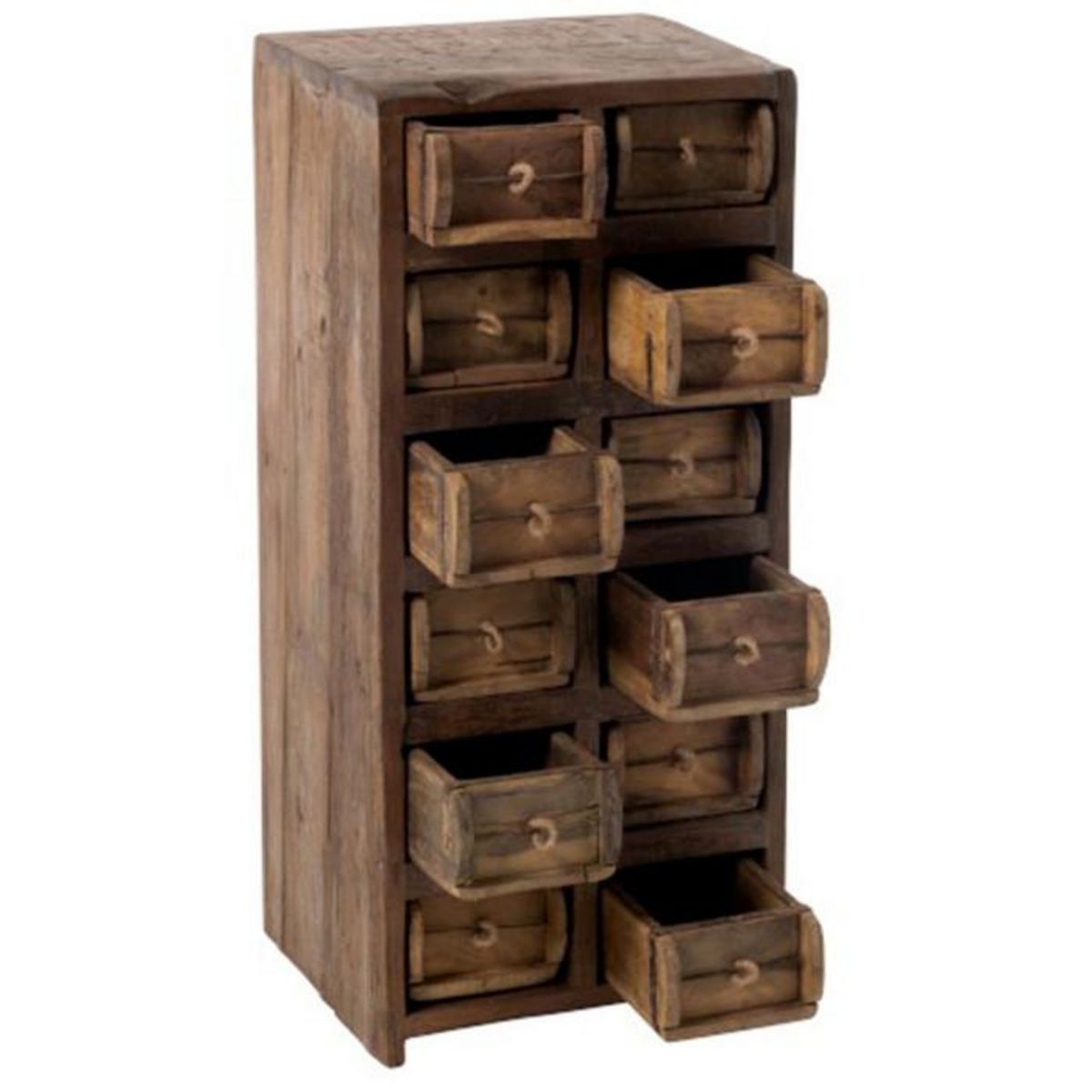 Paris Prix Commode 12 Tiroirs en Bois  Medio  82cm Naturel