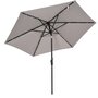 OUTSUNNY Parasol lumineux hexagonal inclinable dim. 2,68L x 2,68l x 2,4H m parasol LED solaire métal polyester haute densité gris