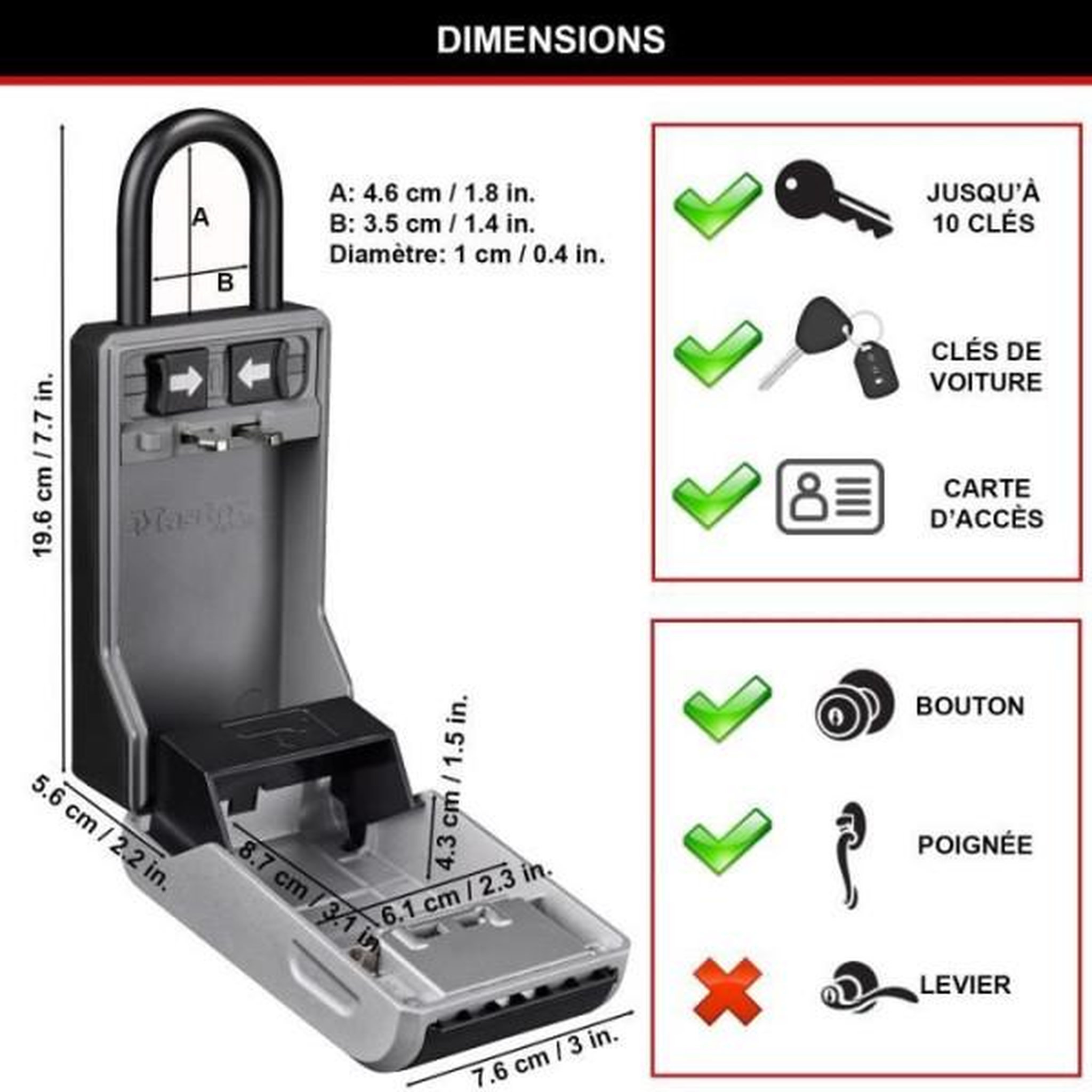 Voir la diapositive 4 : Master lock Armoire de sécurité masterlock boîte a clés 5482eurd format l