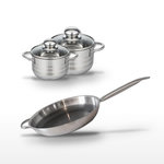 ELO Lot Poêle 32 cm Elo Relief Solution & 2 Faitouts 12/14 cm