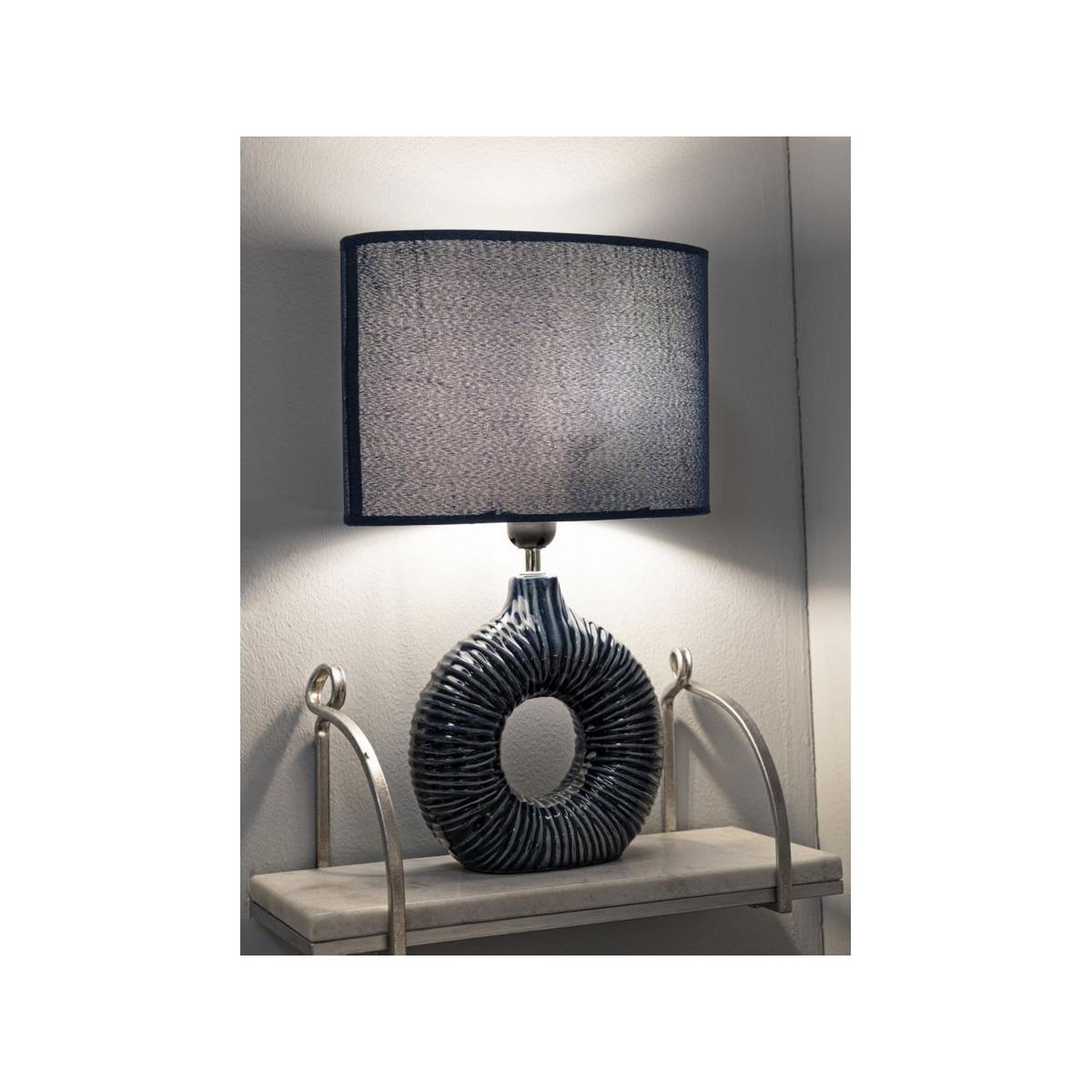 Voir la diapositive 6 : Paris Prix Lampe à poser en céramique  seta  43cm bleu