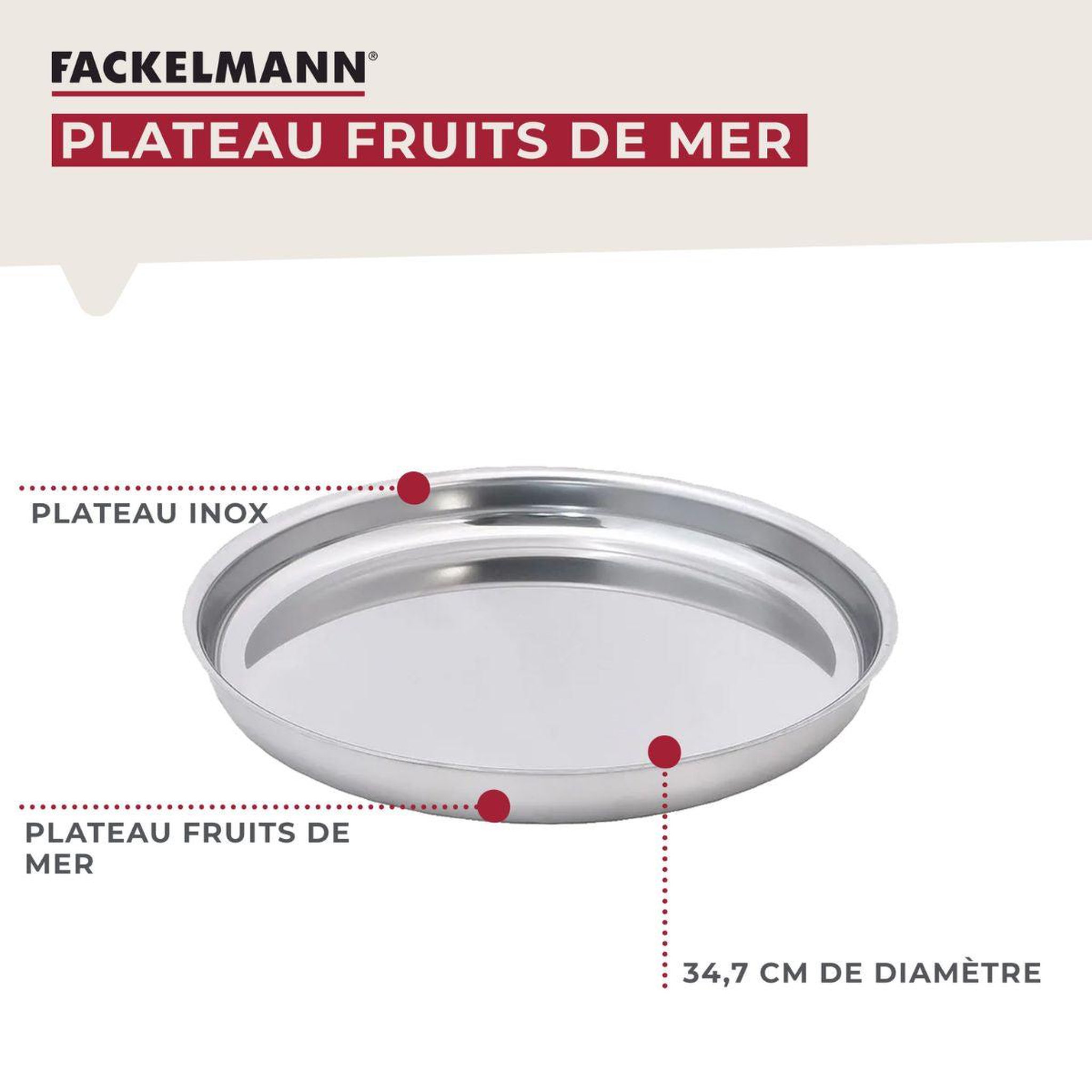 Voir la diapositive 2 : Fackelmann Ensemble de support et plateau pour fruits de mer fackelmann spécialités culinaires