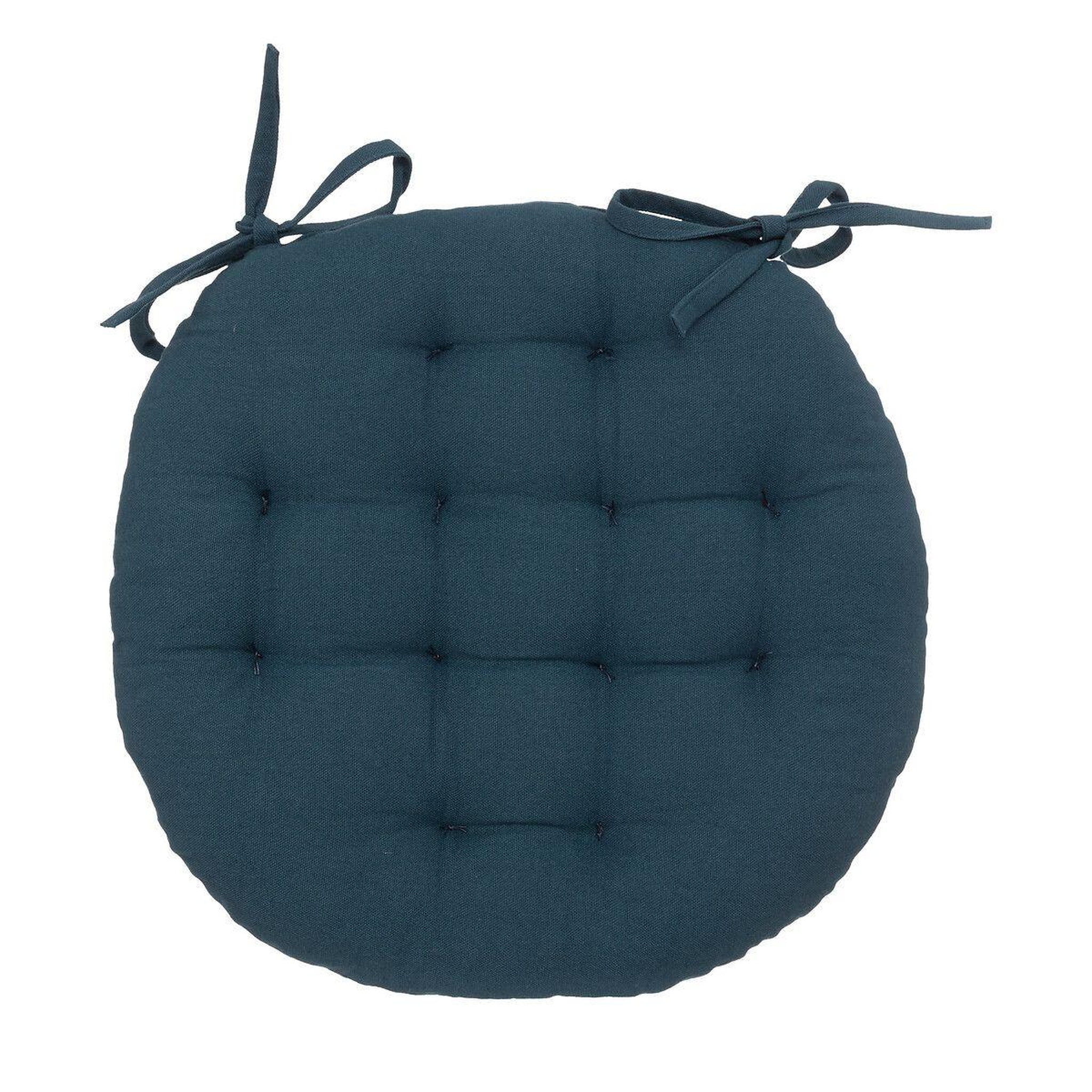 ATMOSPHERA Galette de chaise ronde  leana  38cm bleu égéen