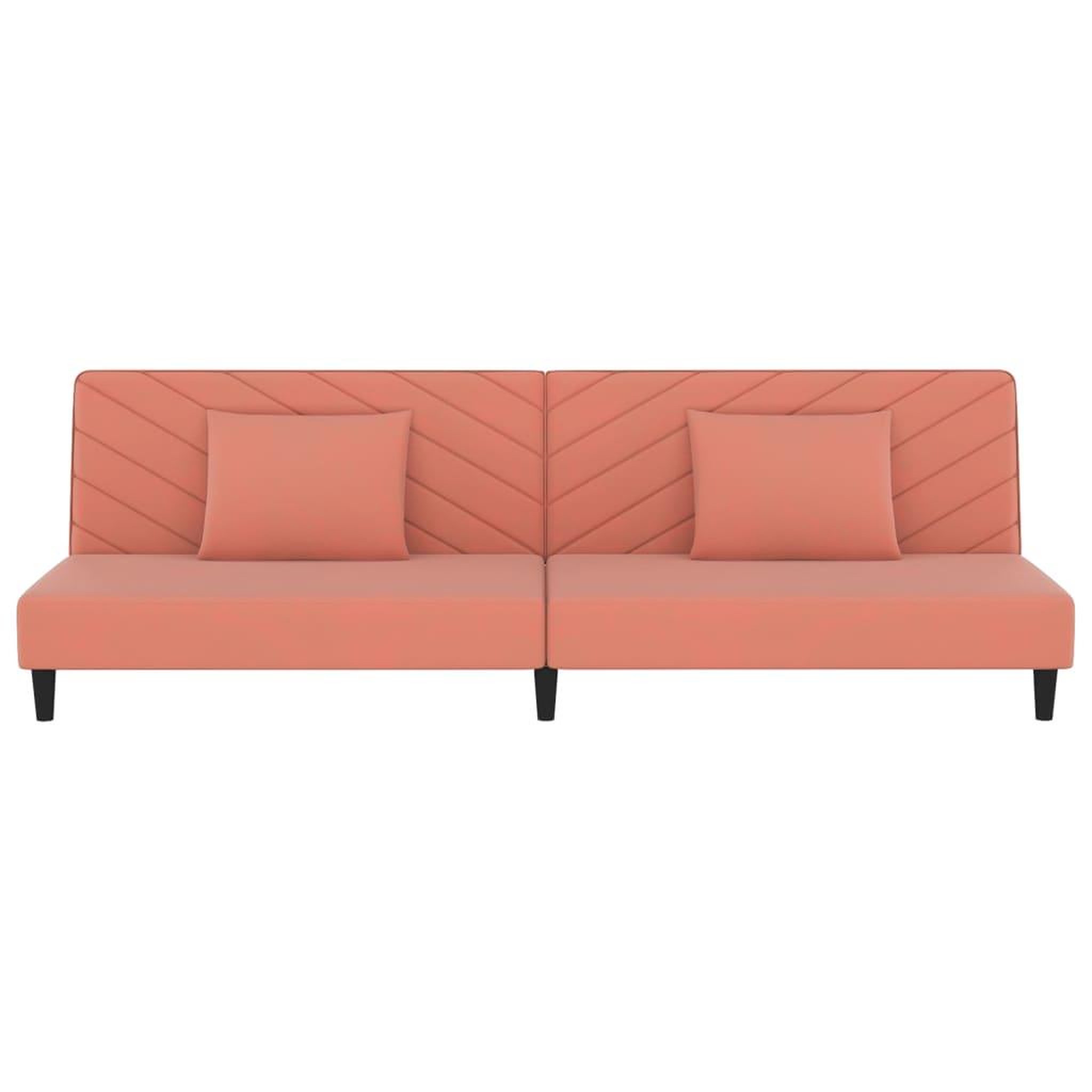 Voir la diapositive 5 : VIDAXL Canape-lit a 2 places avec deux oreillers Rose Velours