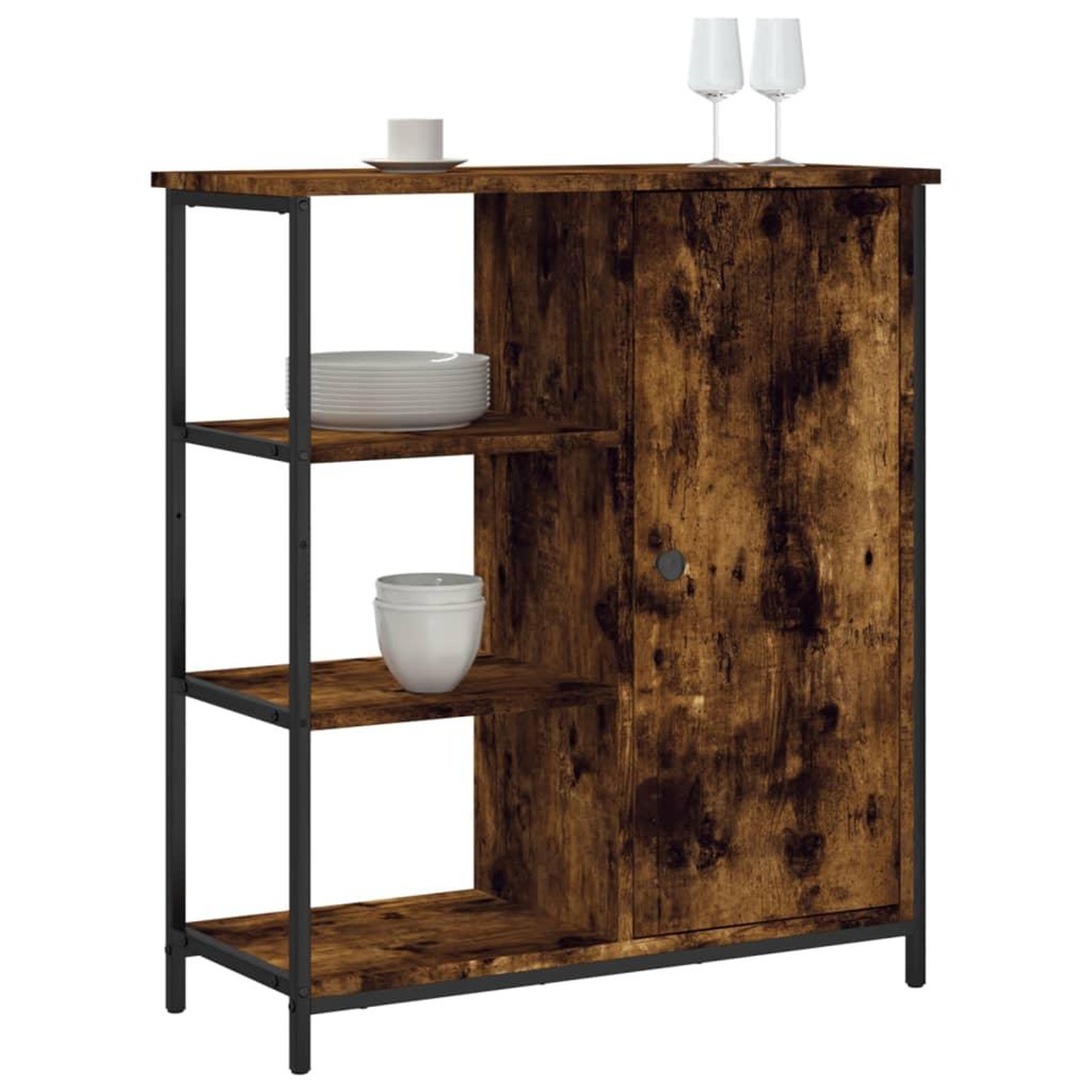Voir la diapositive 3 : VIDAXL Buffet chene fume 70x30x80 cm bois d'ingenierie