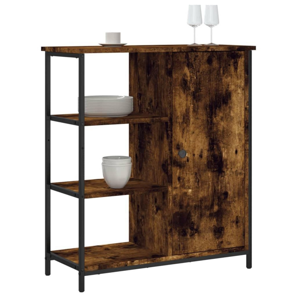 VIDAXL Buffet chene fume 70x30x80 cm bois d'ingenierie