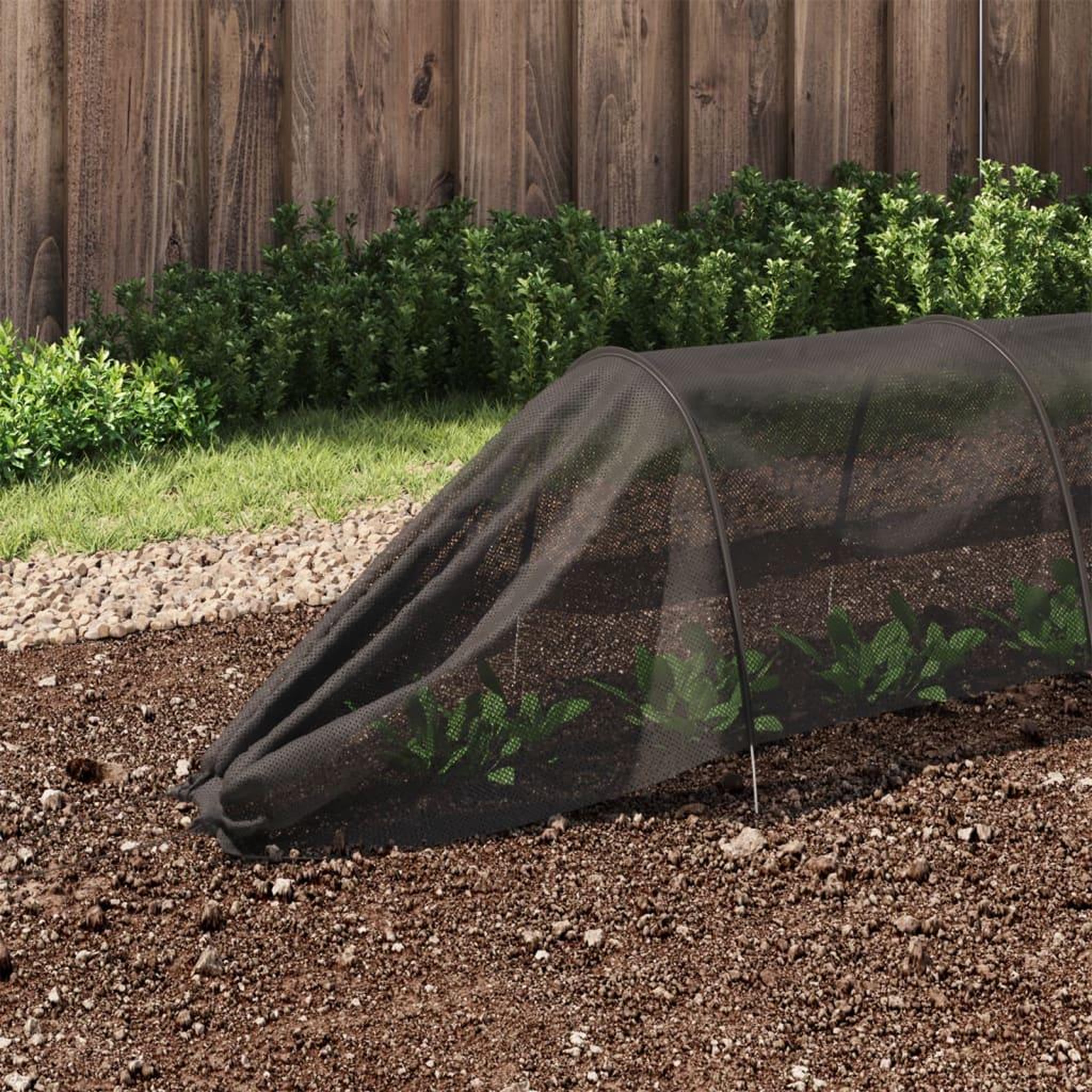 VIDAXL Tunnel en filet noir 300x50x48,5 cm acier et polyethylene