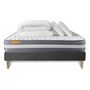 Voir la diapositive 2 : SEPTNUITS PACK matelas + sommier kit gris Memo Plus Mémoire de forme + 2 oreillers + couette