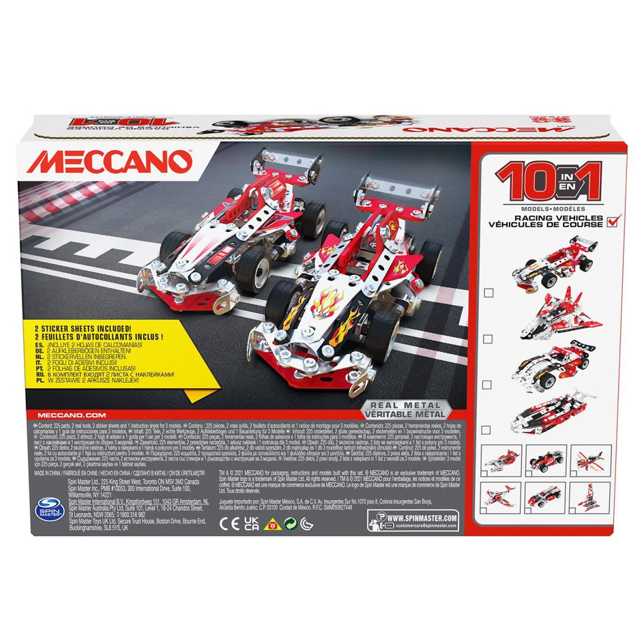 Voir la diapositive 3 : Meccano Véhicules de course 10 en 1