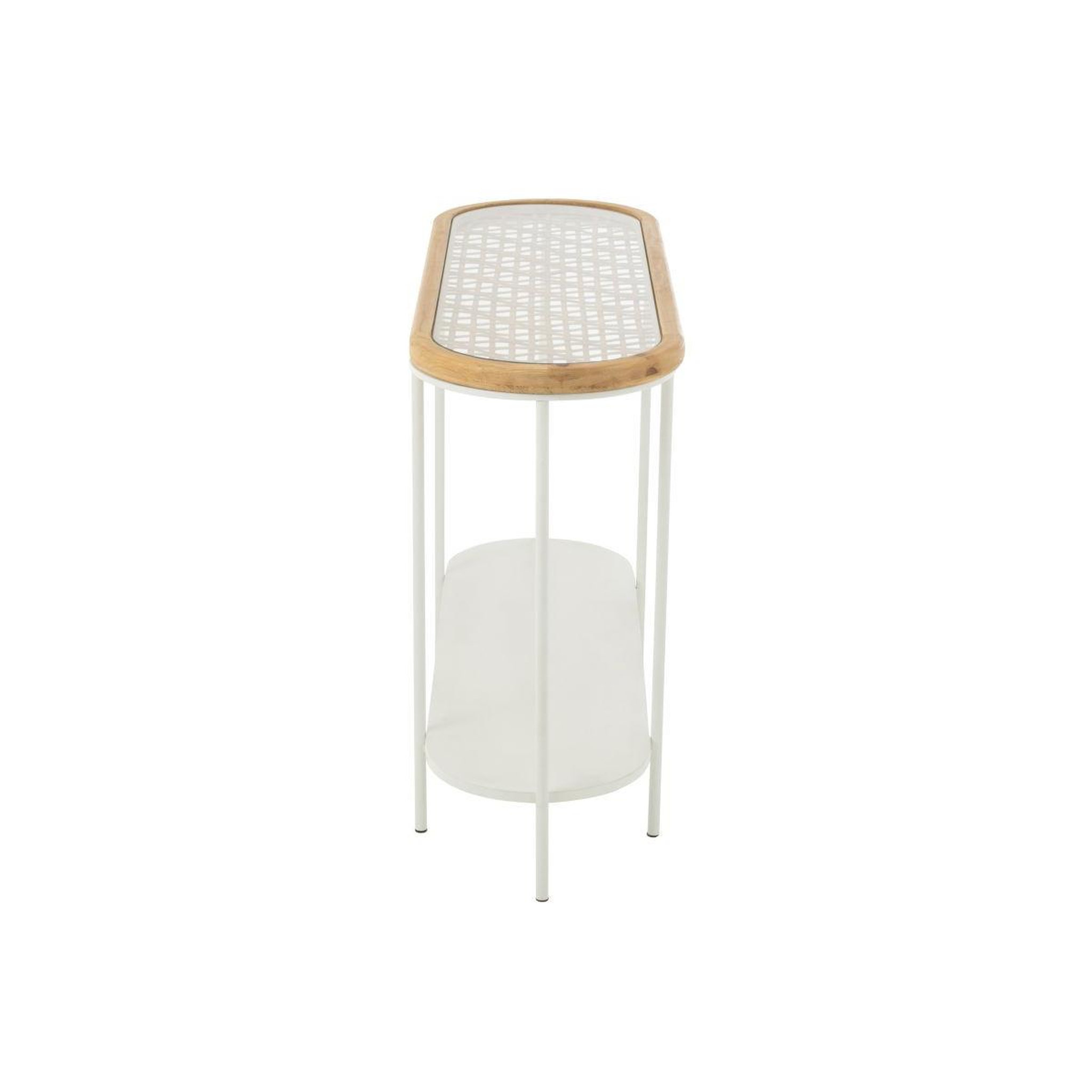Voir la diapositive 2 : J-LINE Console en bois  mati  120cm naturel & blanc