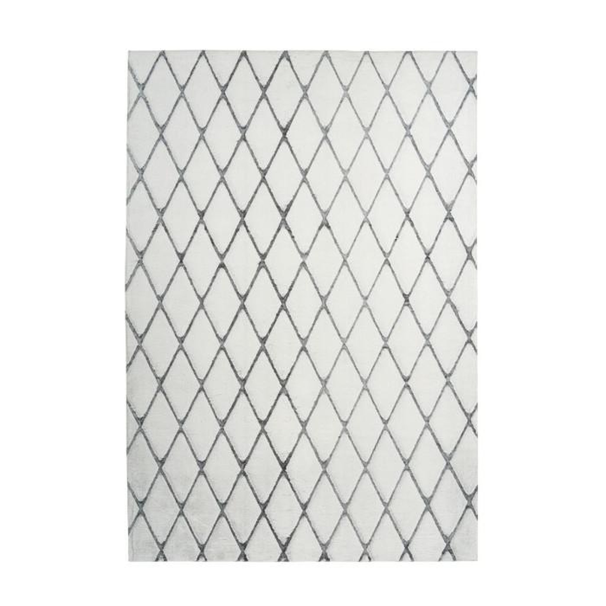 Paris Prix Tapis Shaggy Géométrique  Vivica  Blanc & Anthracite. Coloris disponibles : Blanc