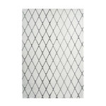 Paris Prix Tapis Shaggy Géométrique  Vivica  Blanc & Anthracite. Coloris disponibles : Blanc