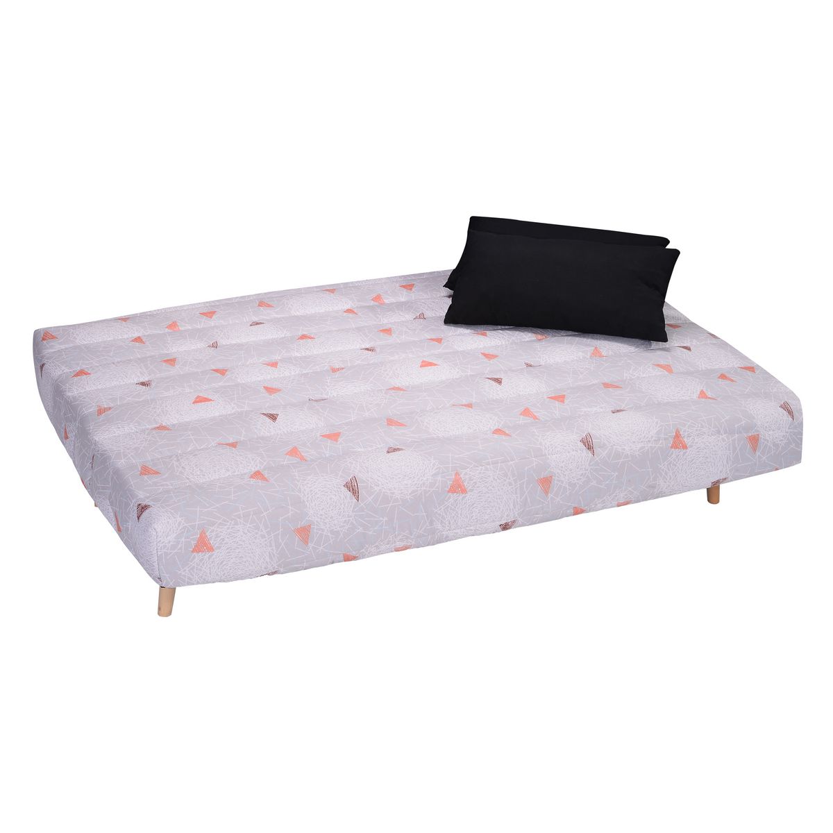 Banquette clic-clac MANAE, matelas 12cm, 25kg/m3 tissu motifs