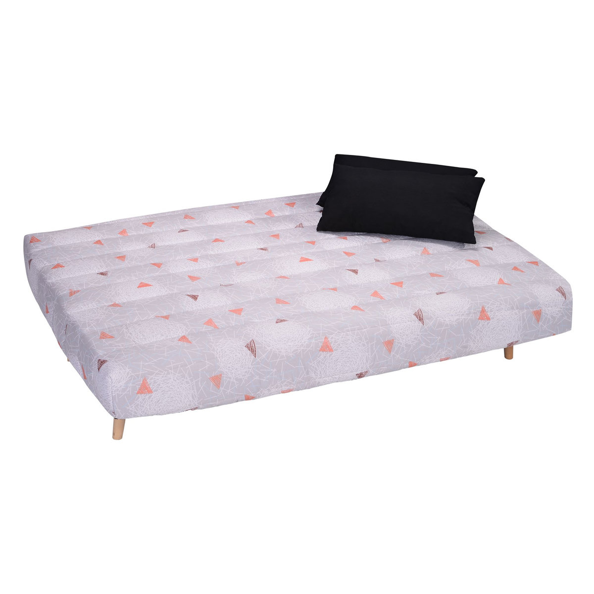 Banquette clic-clac MANAE, matelas 12cm, 25kg/m3 tissu motifs