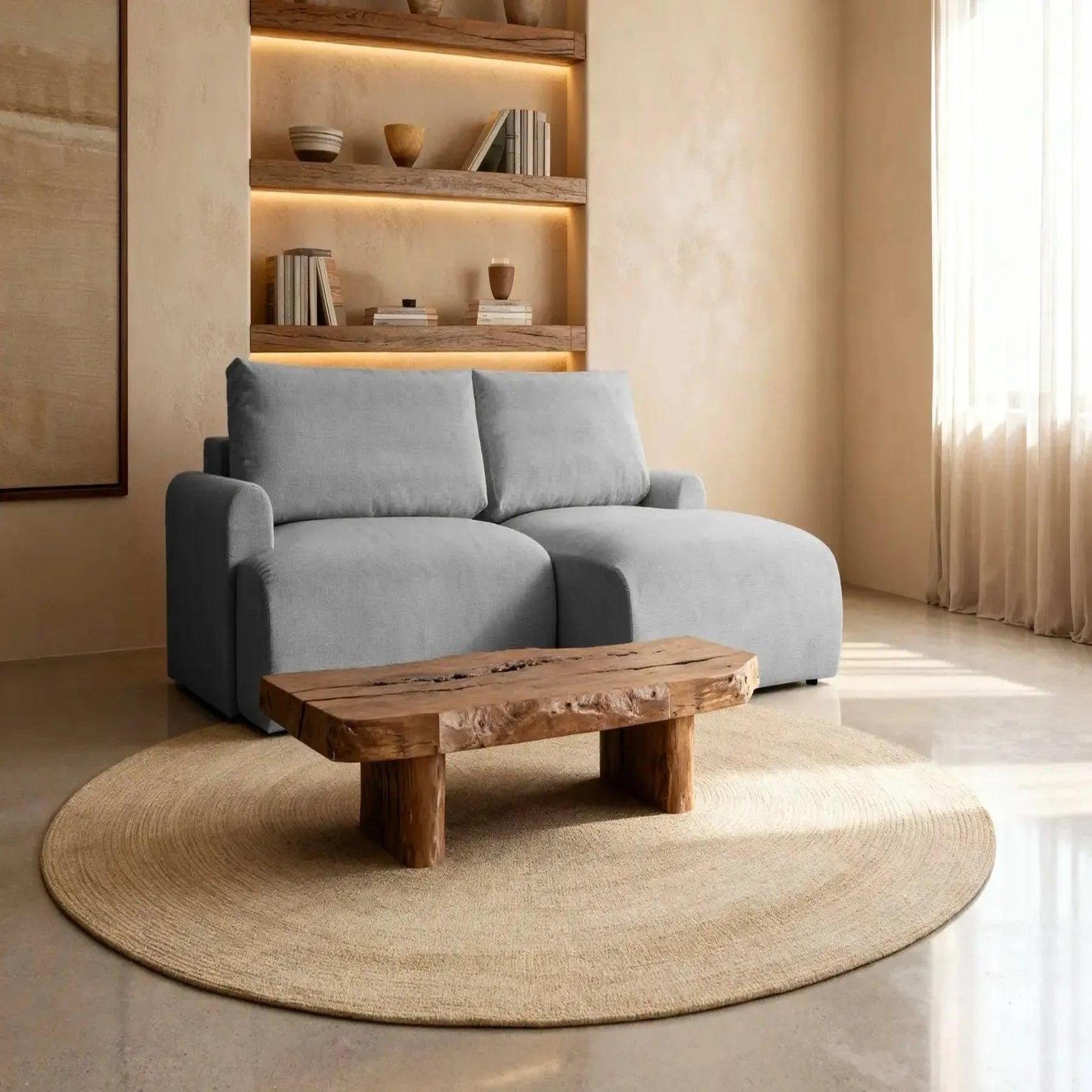 Voir la diapositive 5 : CASANOVA PARIS Raphaelle - canapé d'angle convertible tissu lisse 4 places gauche