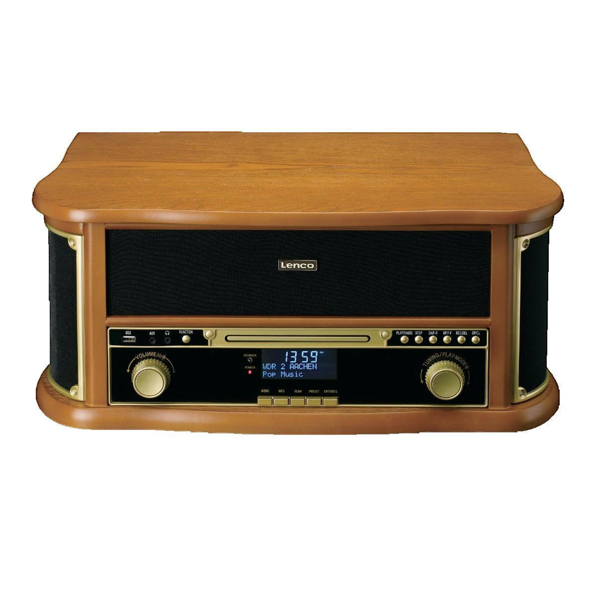 Voir la diapositive 2 : Lenco Platines vinyles Lenco TCD-2571WD bois multifonction