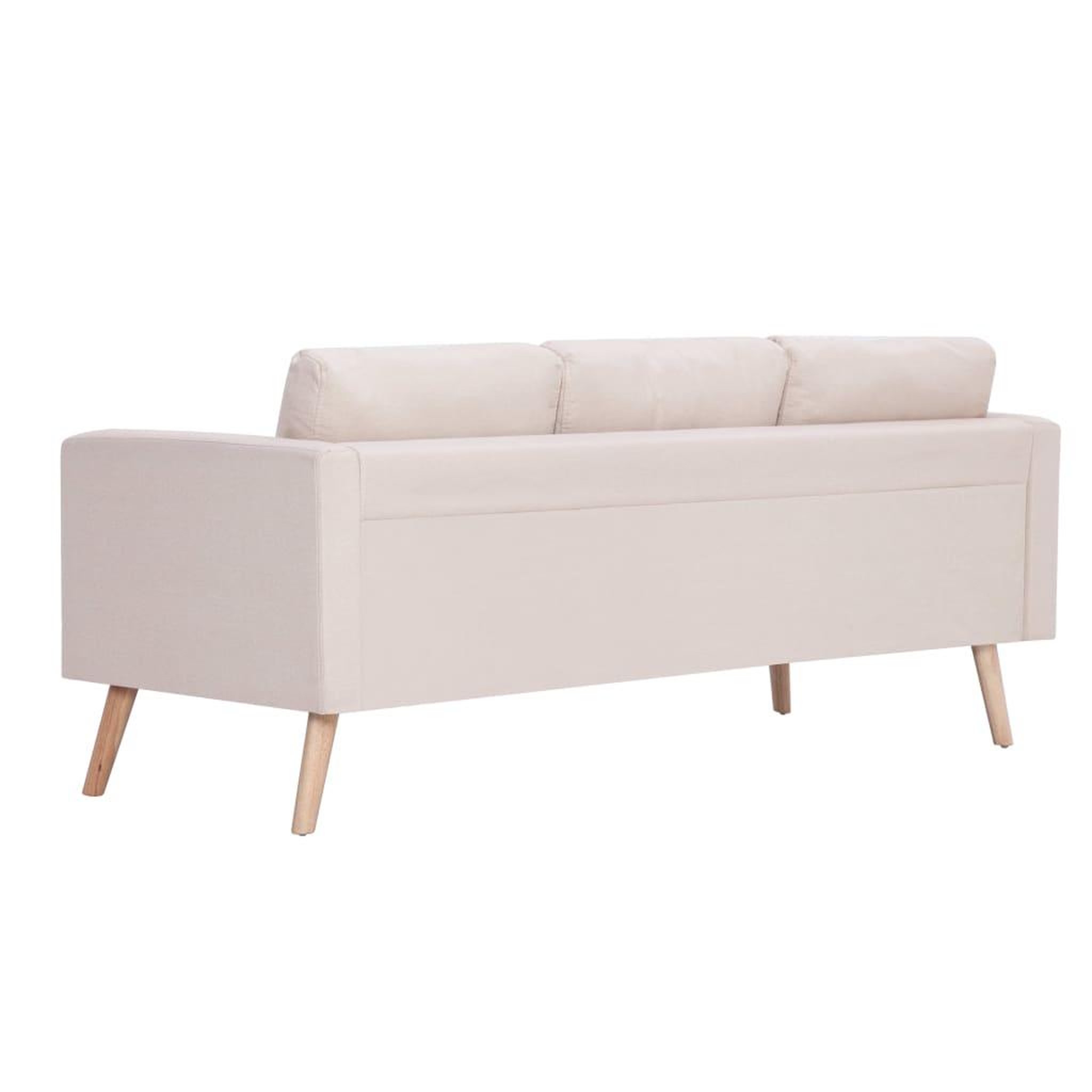 Voir la diapositive 4 : VIDAXL Canape a 3 places Tissu Creme