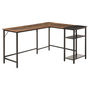 Voir la diapositive 1 : HOMCOM Bureau informatique design industriel bureau d'angle 2 tablettes support CPU imprimante aspect vieux bois métal noir
