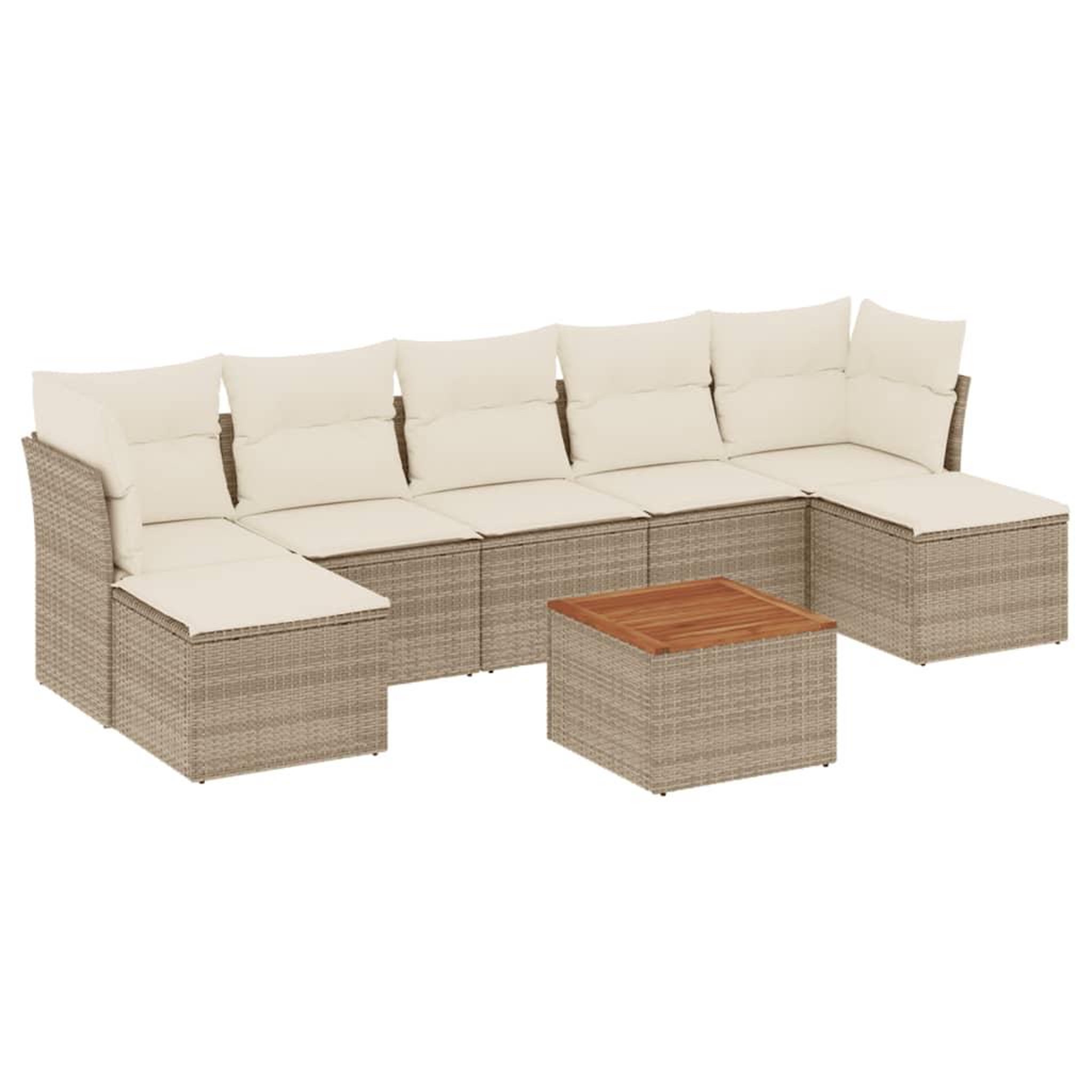 Voir la diapositive 2 : VIDAXL Salon de jardin avec coussins 8 pcs beige resine tressee