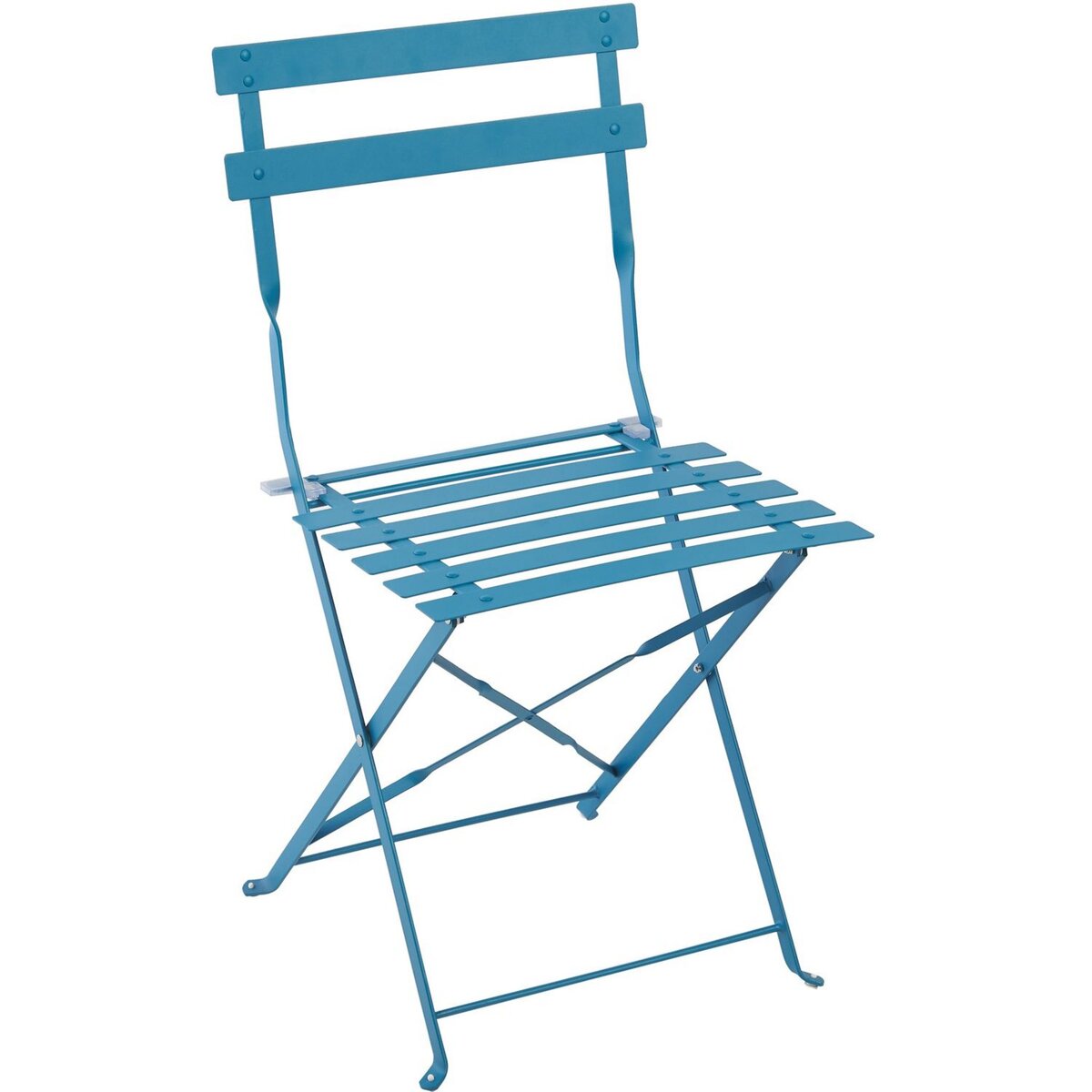 GARDENSTAR Chaise de jardin pliante - Acier - Bleu azur
