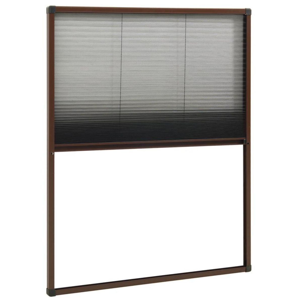 VIDAXL Moustiquaire plissee pour fenetre Aluminium Marron 60x80 cm