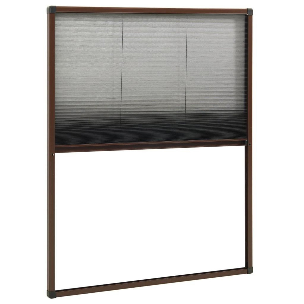 VIDAXL Moustiquaire plissee pour fenetre Aluminium Marron 60x80 cm