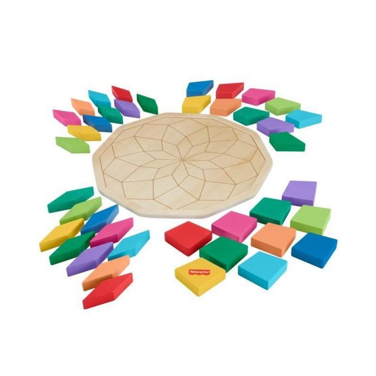 FISHER PRICE Fisher-Price-Puzzle Mandala en Bois-Puzzle 40 pieces motif géométrique HXT94