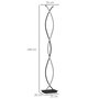 Voir la diapositive 3 : HOMCOM Lampadaire LED design spirales - forme galbée H. 140 cm - alliage alu. acrylique noir