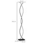 Voir la diapositive 3 : HOMCOM Lampadaire LED design spirales - forme galbée H. 140 cm - alliage alu. acrylique noir
