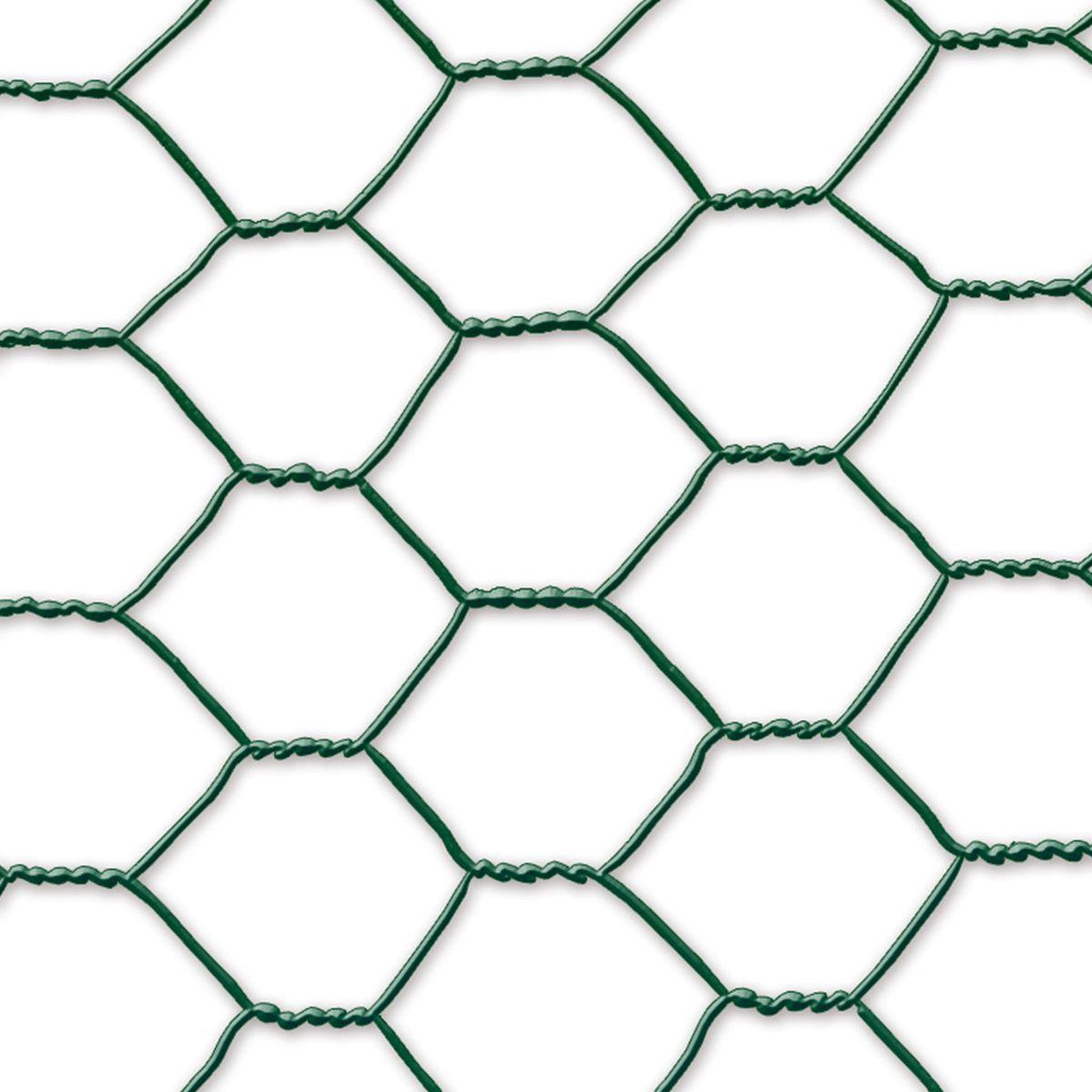 Nortene Grillage métal plastifié - 1 x 10 m/13 x 0,7 mm  Galvanex Plast 13  - triple torsion - Vert