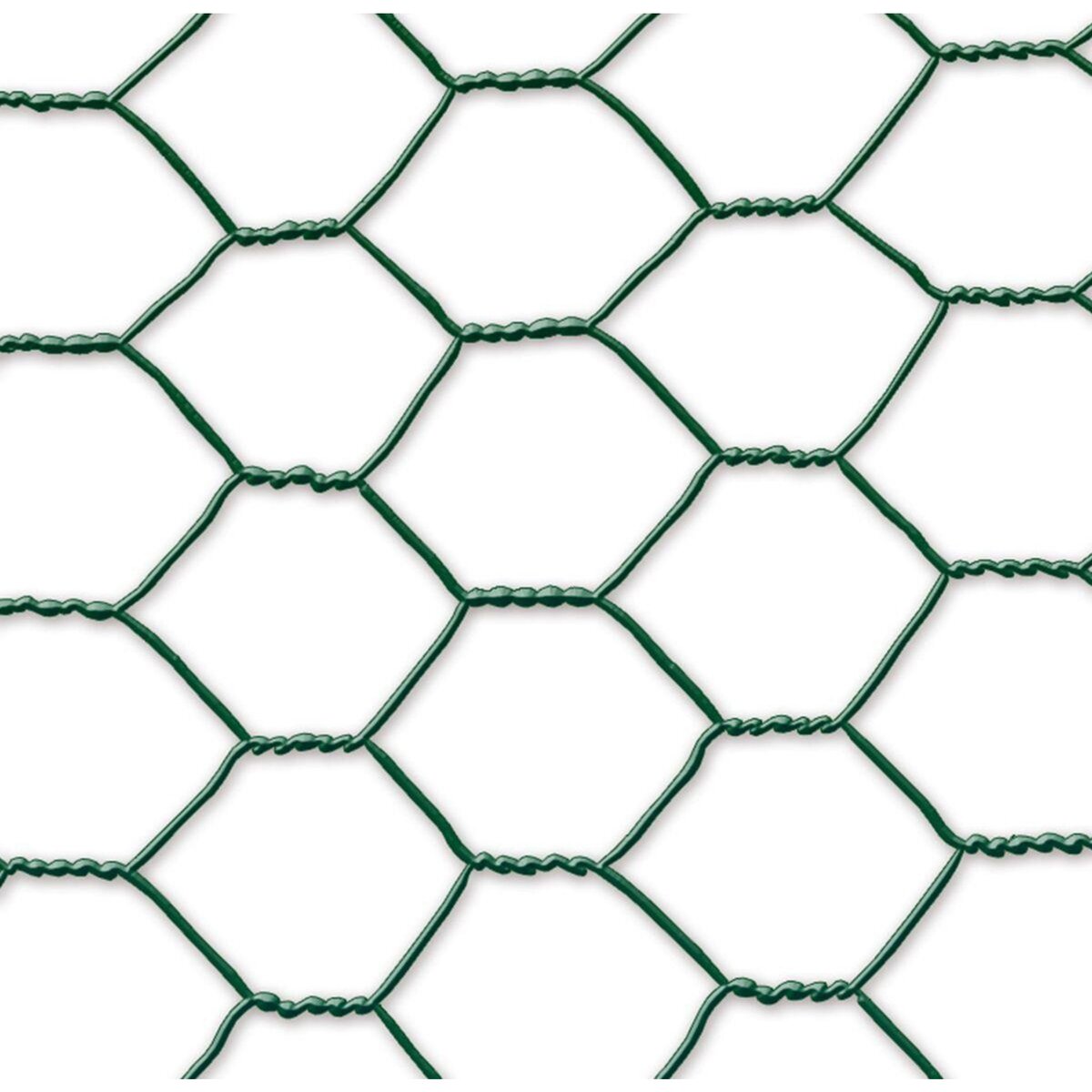 Nortene Grillage métal plastifié - 1 x 10 m/13 x 0,7 mm  Galvanex Plast 13  - triple torsion - Vert