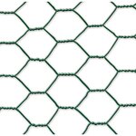 Nortene Grillage métal plastifié - 1 x 10 m/13 x 0,7 mm  Galvanex Plast 13  - triple torsion - Vert