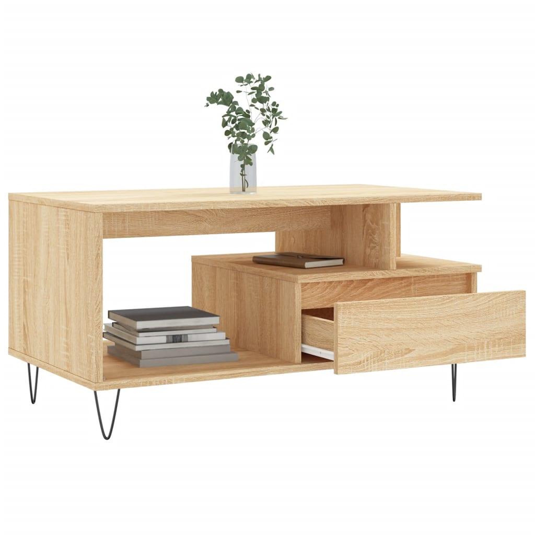 Voir la diapositive 4 : VIDAXL Table basse Chene sonoma 90x49x45 cm Bois d'ingenierie