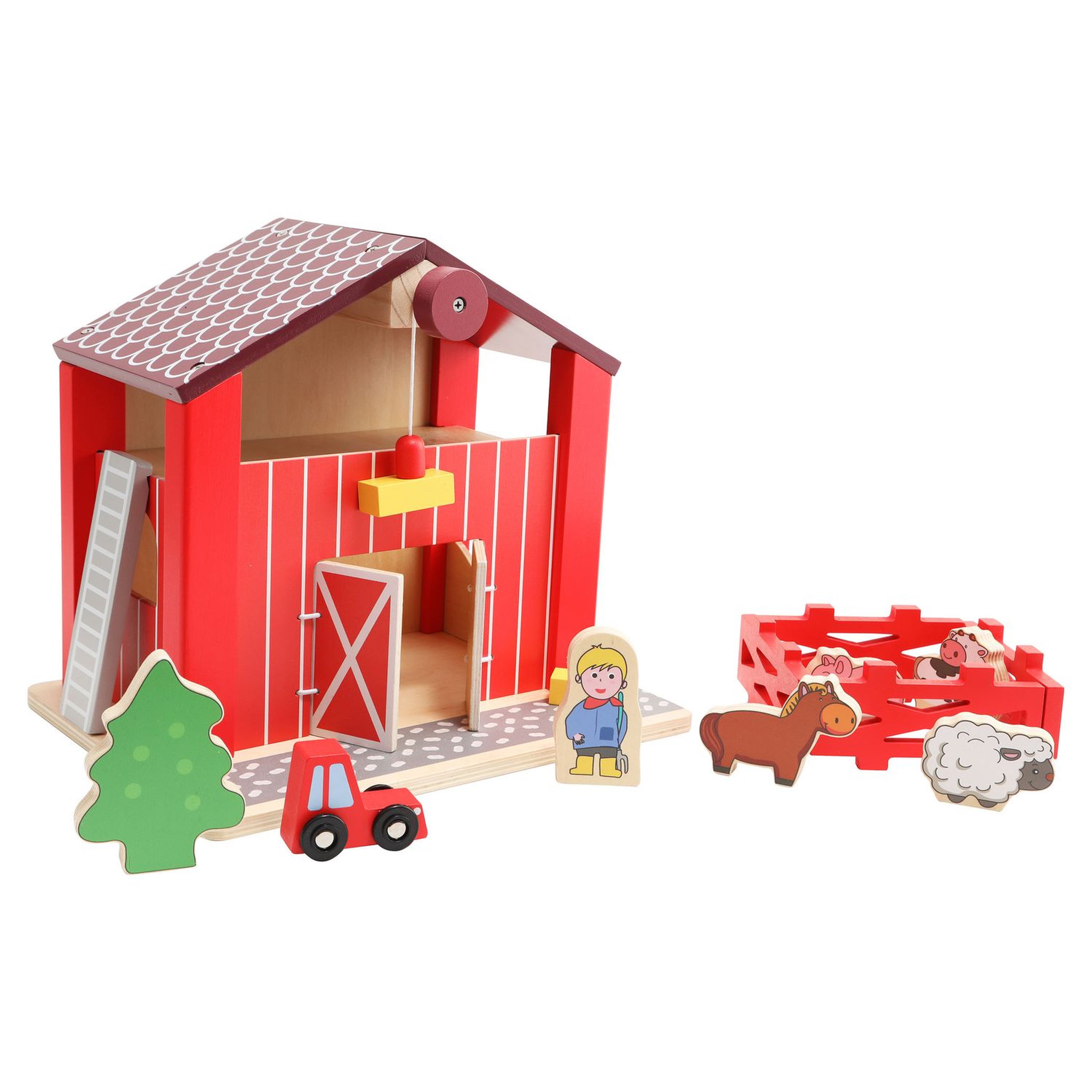 Voir la diapositive 1 : One Two Fun FERME EN BOIS AVEC ACCESSOIRES FSC