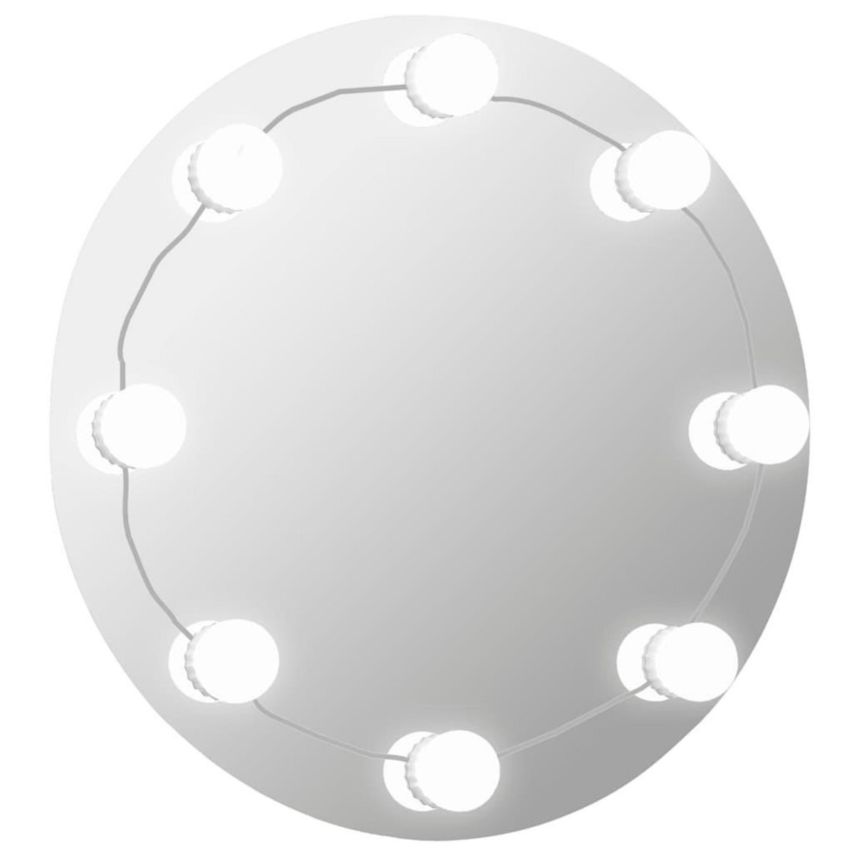 VIDAXL Miroir mural avec lampes LED Rond Verre