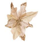 ATMOSPHERA Sujet de Noël  Poinsettia  23cm Beige & Champagne