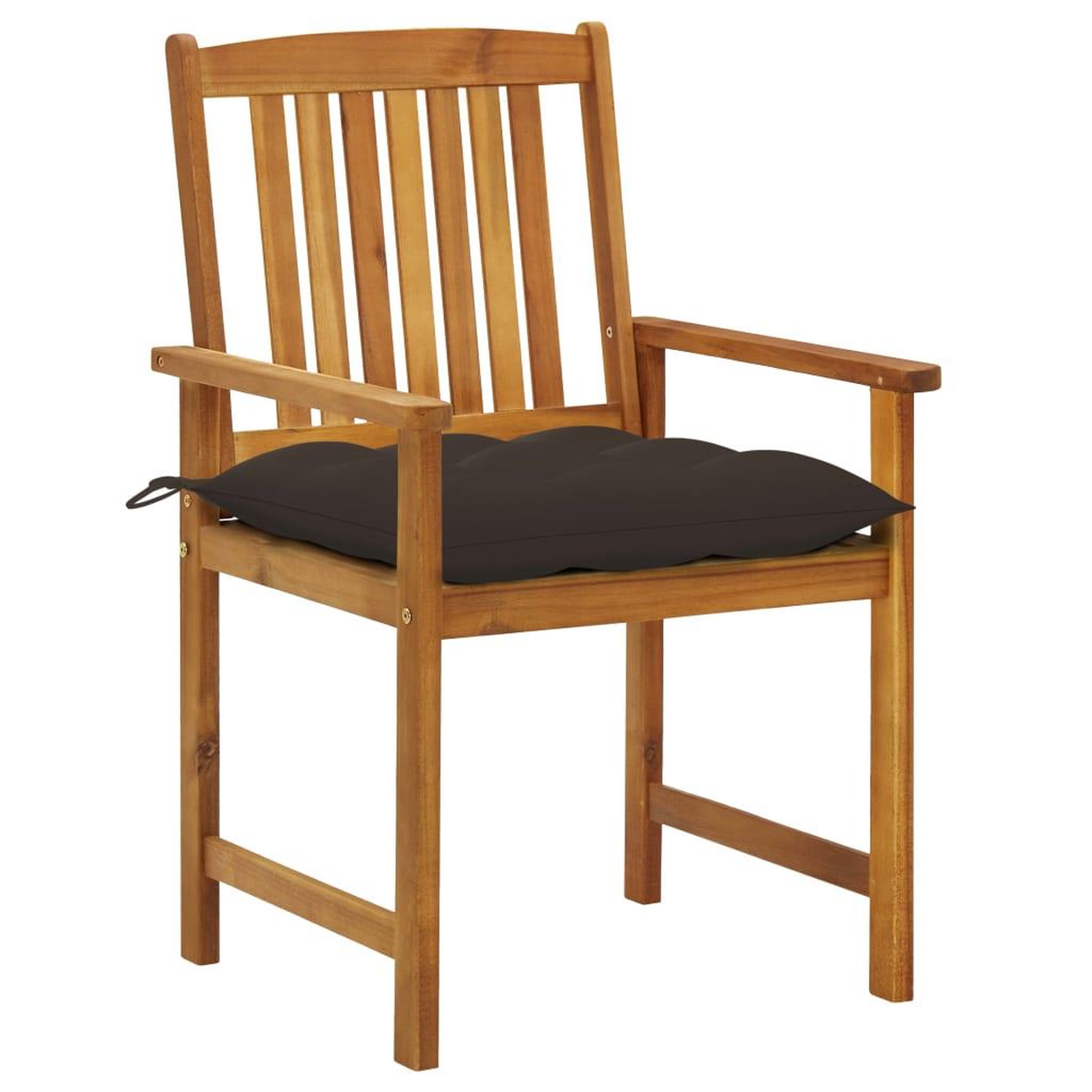 Voir la diapositive 2 : VIDAXL Chaises de jardin avec coussins lot de 4 Bois d'acacia massif