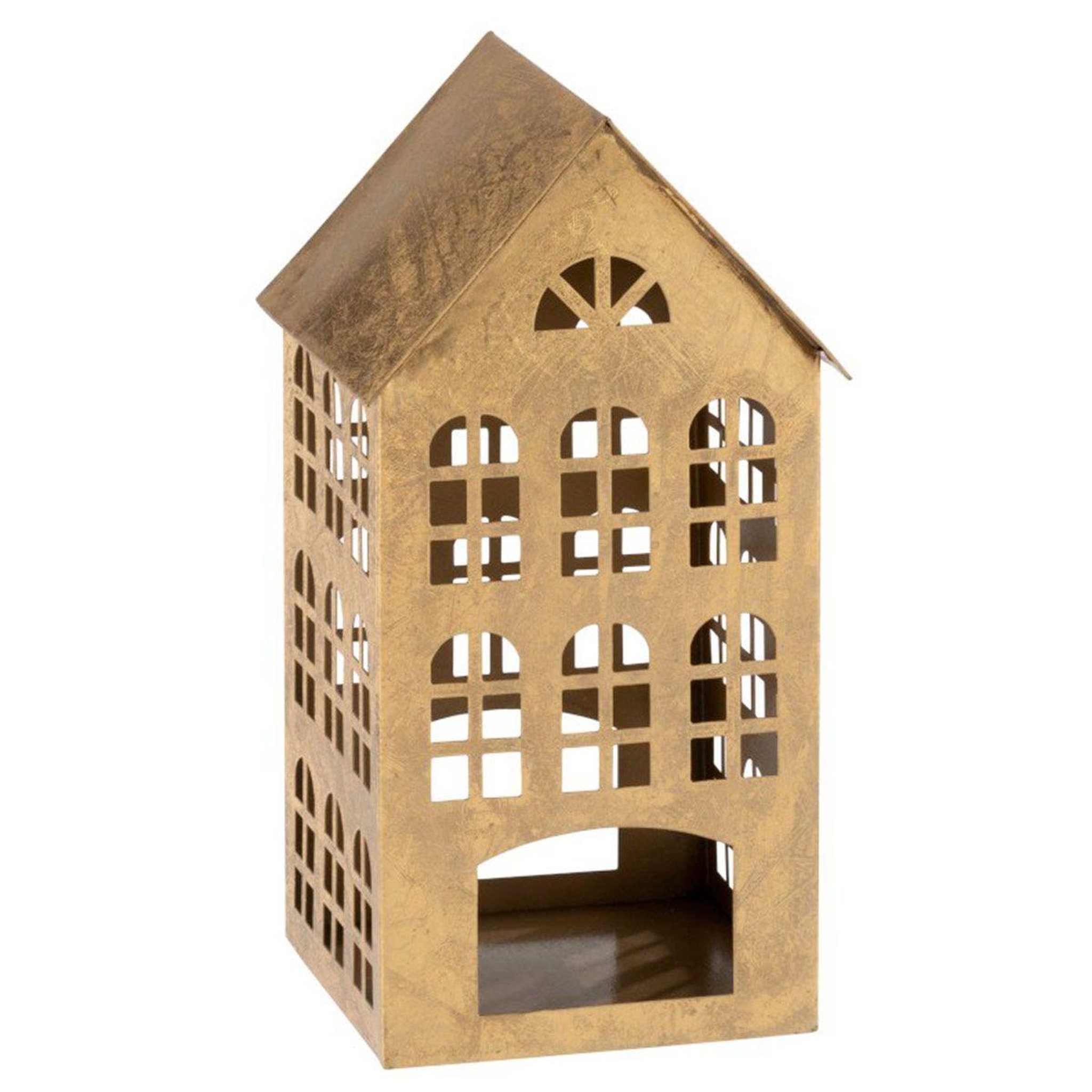 Voir la diapositive 1 : J-LINE Bougeoir en métal  maison kappa  32cm or
