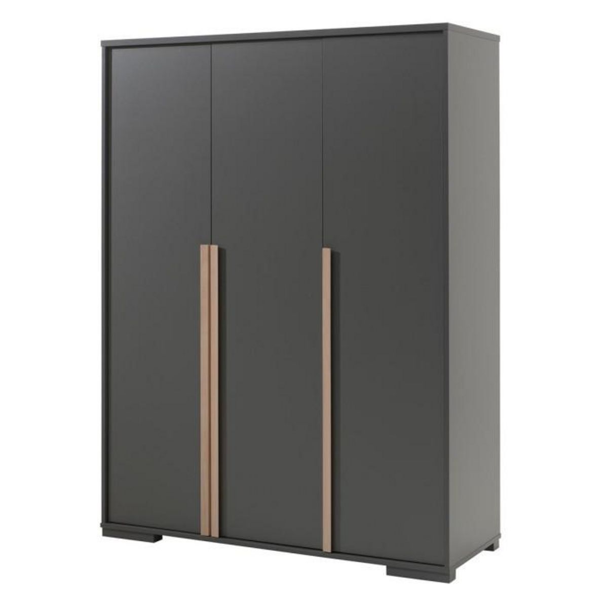 Paris Prix Pack - Lit Enfant, Chevet & Armoire 3 Portes  London  Gris Anthracite
