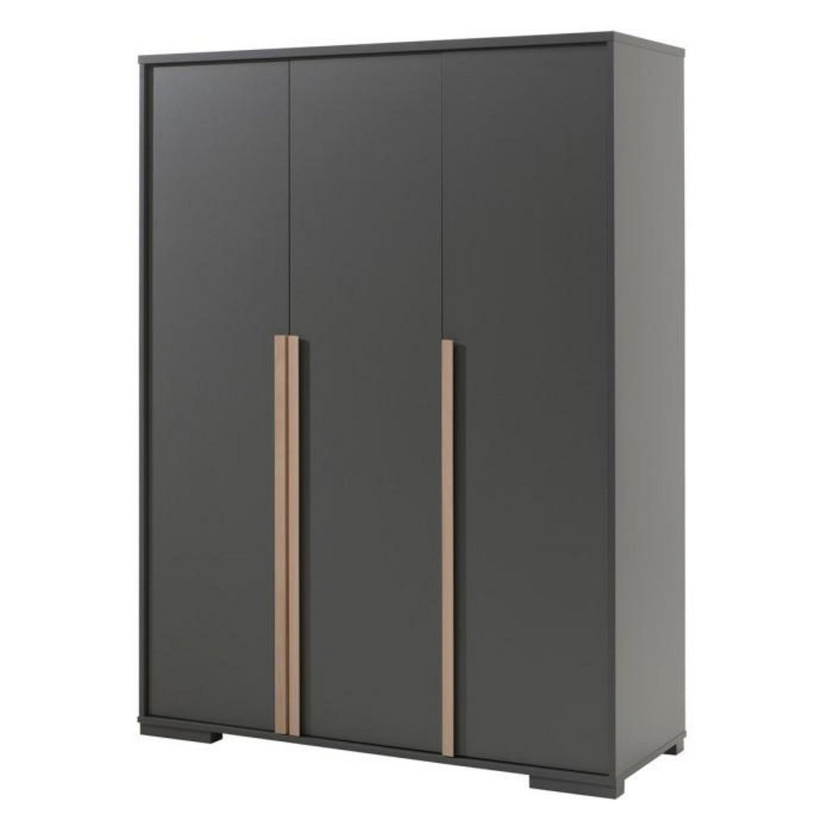 Paris Prix Pack - Lit Enfant, Chevet & Armoire 3 Portes  London  Gris Anthracite