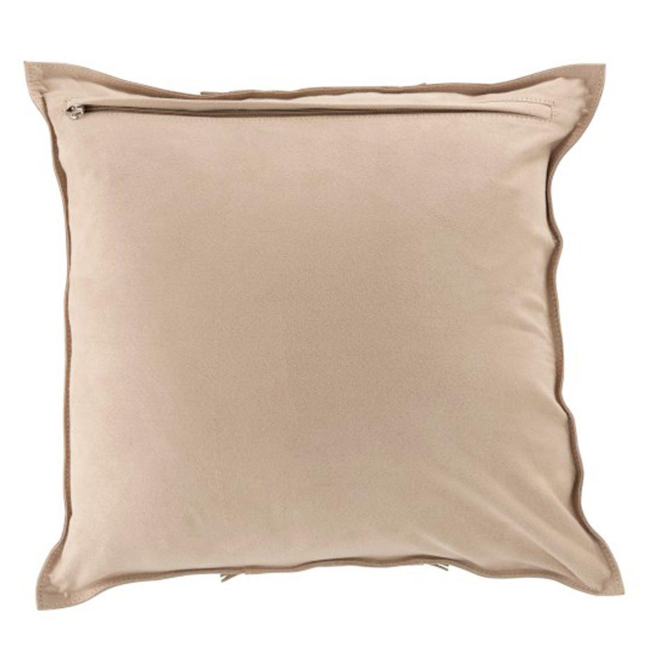 Voir la diapositive 2 : J-LINE Coussin déco carré cuir  india  45x45cm gris clair
