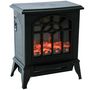 Voir la diapositive 1 : HOMCOM Cheminée électrique poêle style rétro 900-1800 W simulation flammes LED porte noir