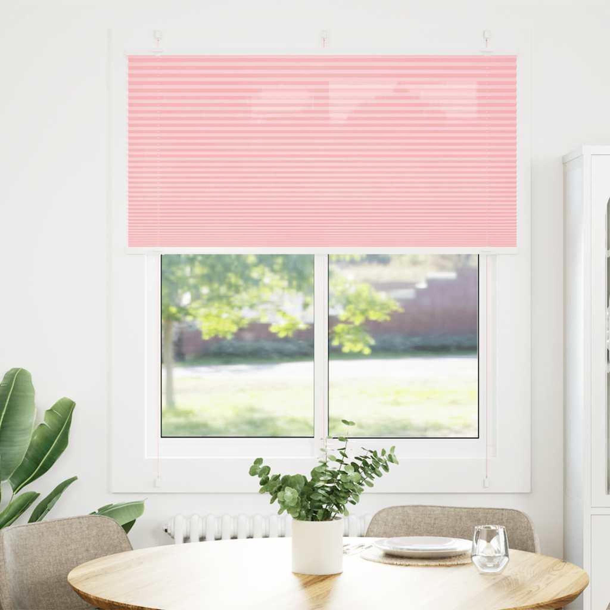 Voir la diapositive 2 : VIDAXL Store plisse rose 115x100 cm largeur du tissu 114,4cm polyester