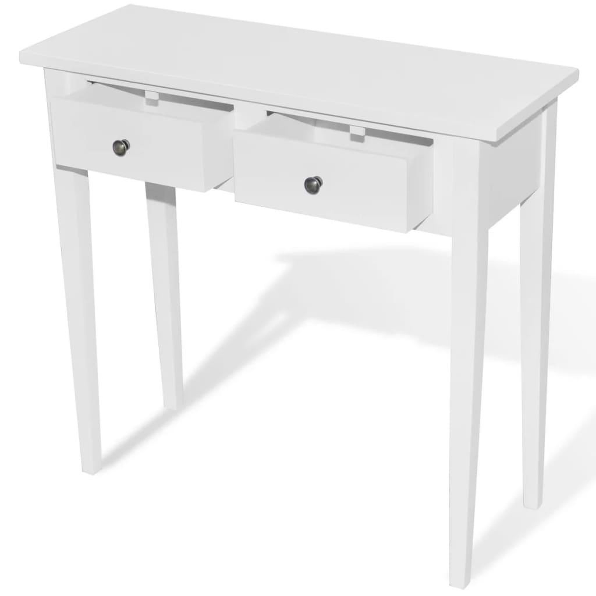 Voir la diapositive 2 : VIDAXL Table de console et coiffeuse avec 2 tiroirs Blanc