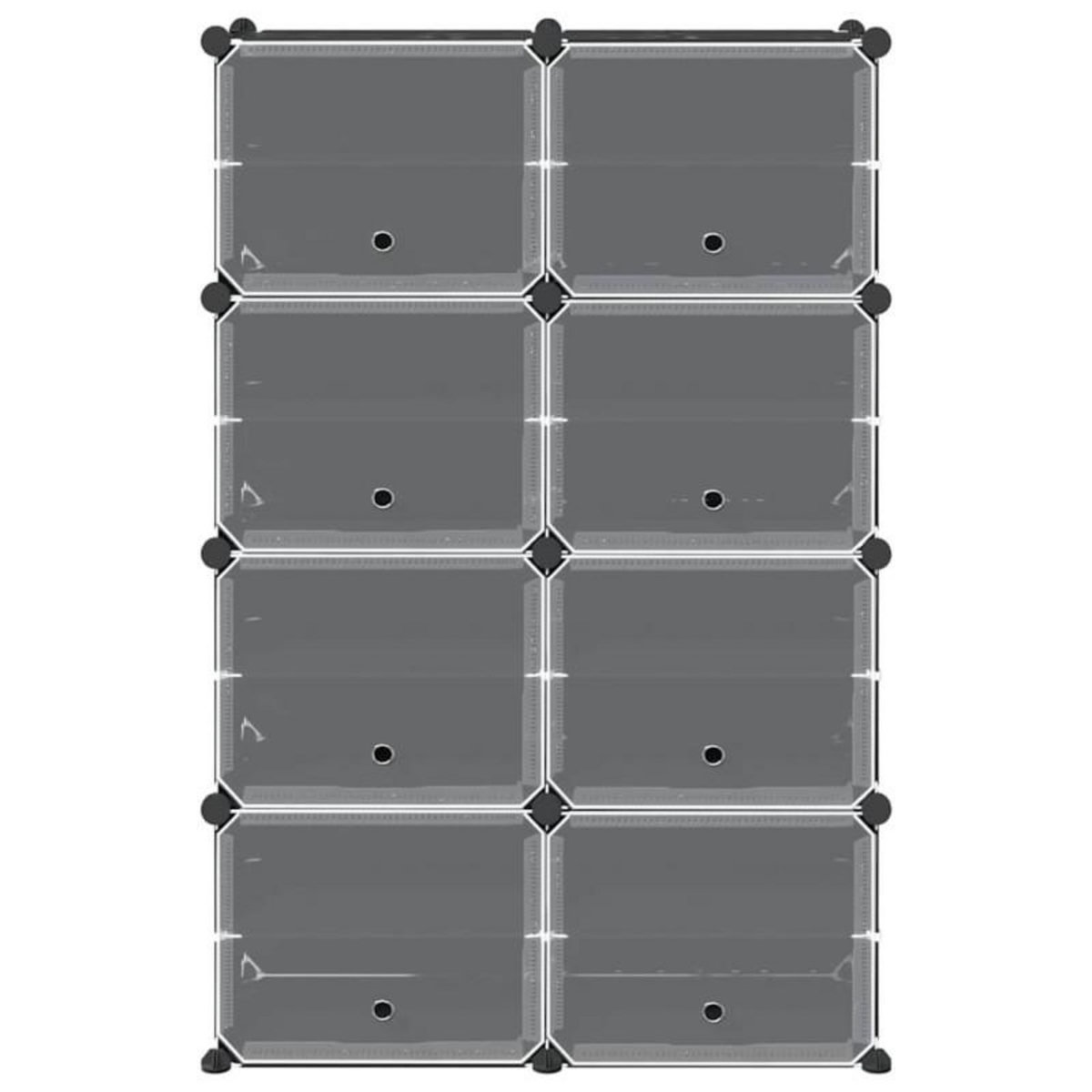 VIDAXL Cubes de rangement 8 pcs avec portes noir PP