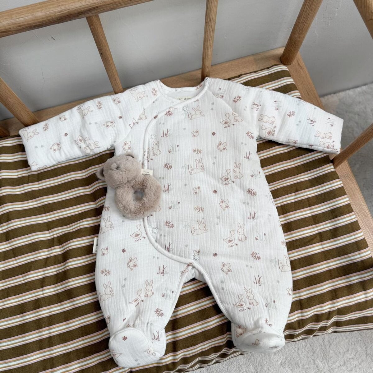 Petit Béguin Combi pilote en gaze de coton Douceur