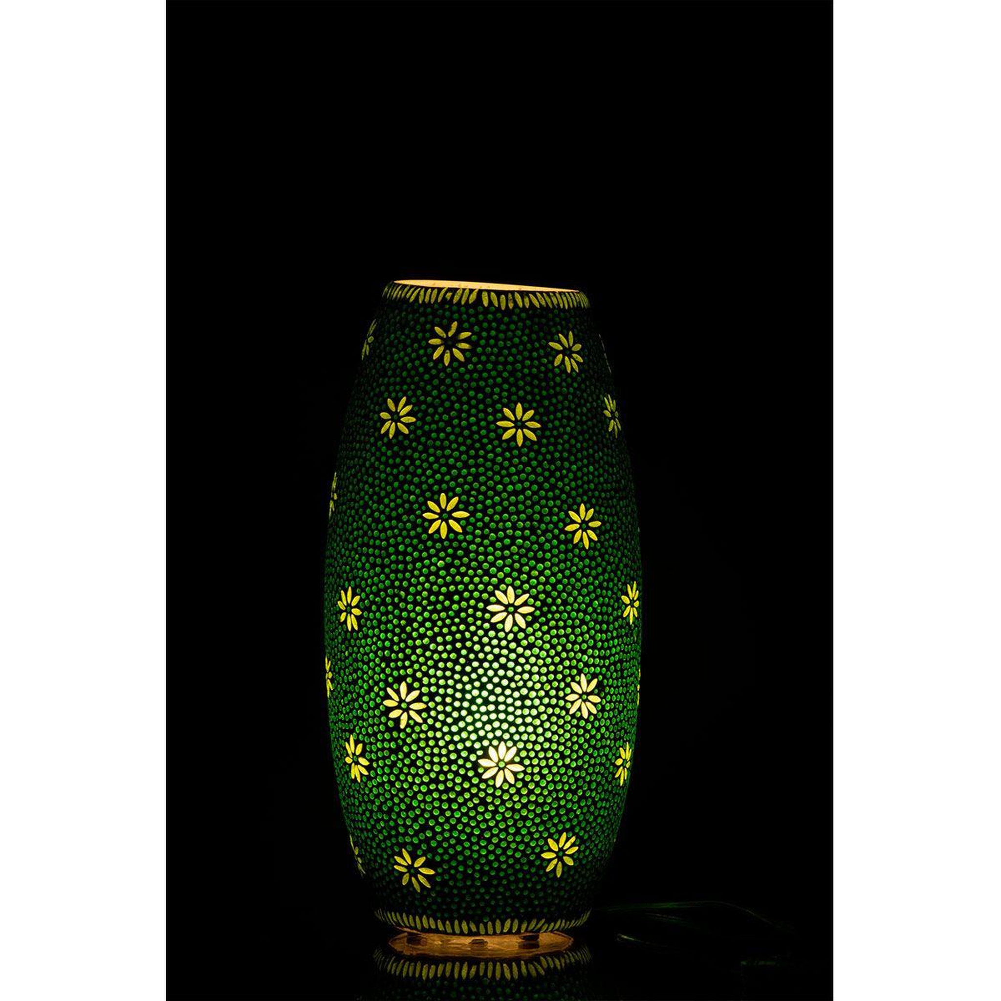 Voir la diapositive 3 : J-LINE Lampe à poser en verre  bram  41cm vert
