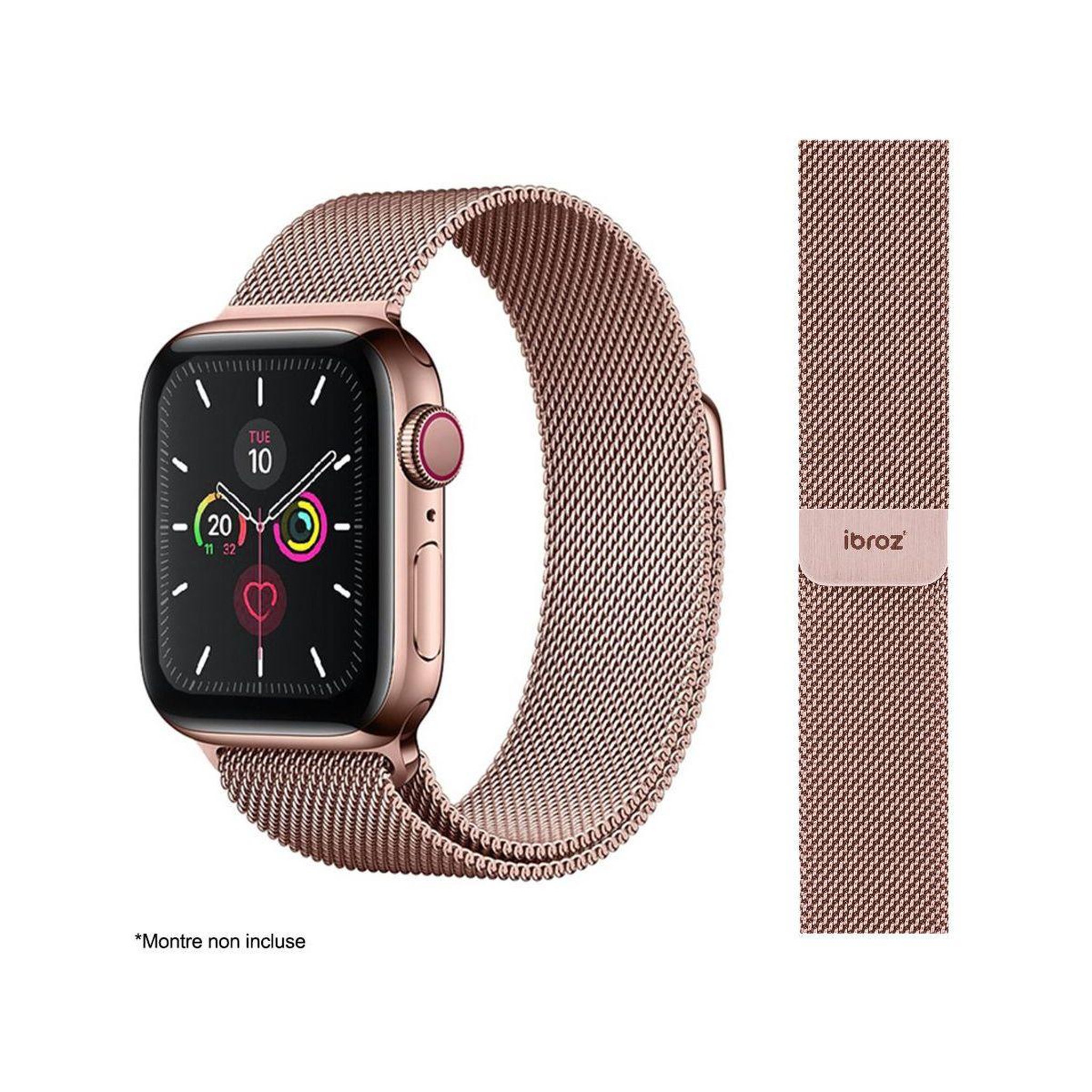 IBROZ Bracelet Apple Watch 38/40/41mm Maille rose gold