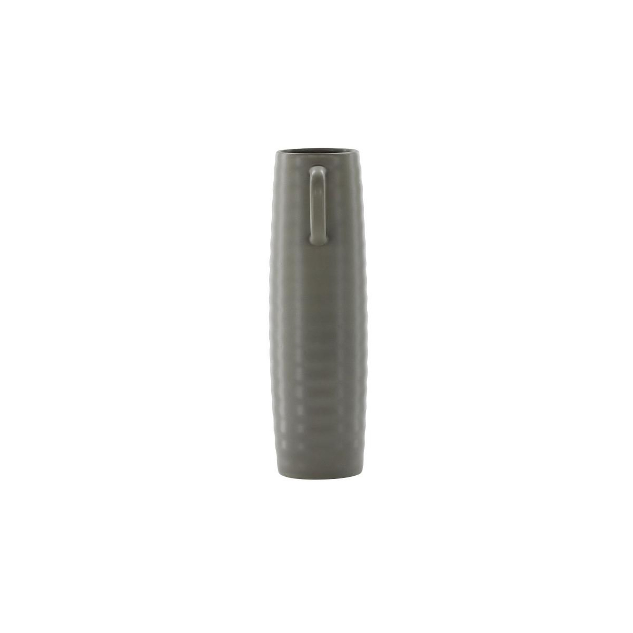 Voir la diapositive 4 : Paris Prix Vase ondulé en céramique  cent  41cm gris foncé